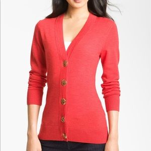 Tory Burch Orange Simone Cardigan Size Small